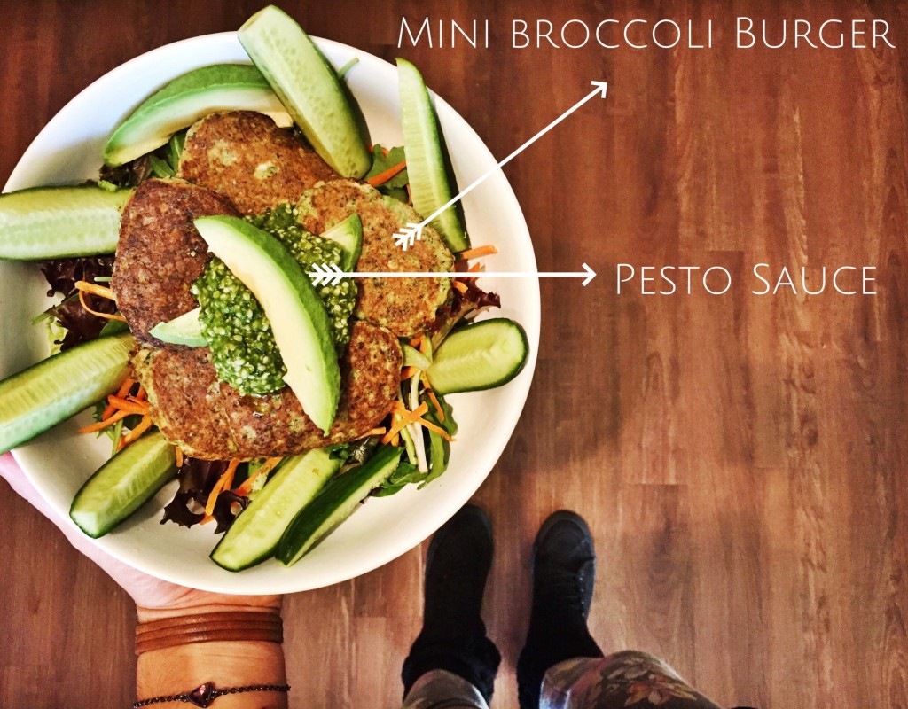 mini healthy broccoli burger